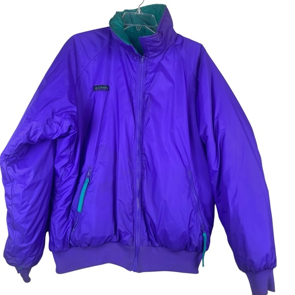 Columbia Men's Reversible All Weather Jacket Purple & Teal Size Large - Picture 5 of 14